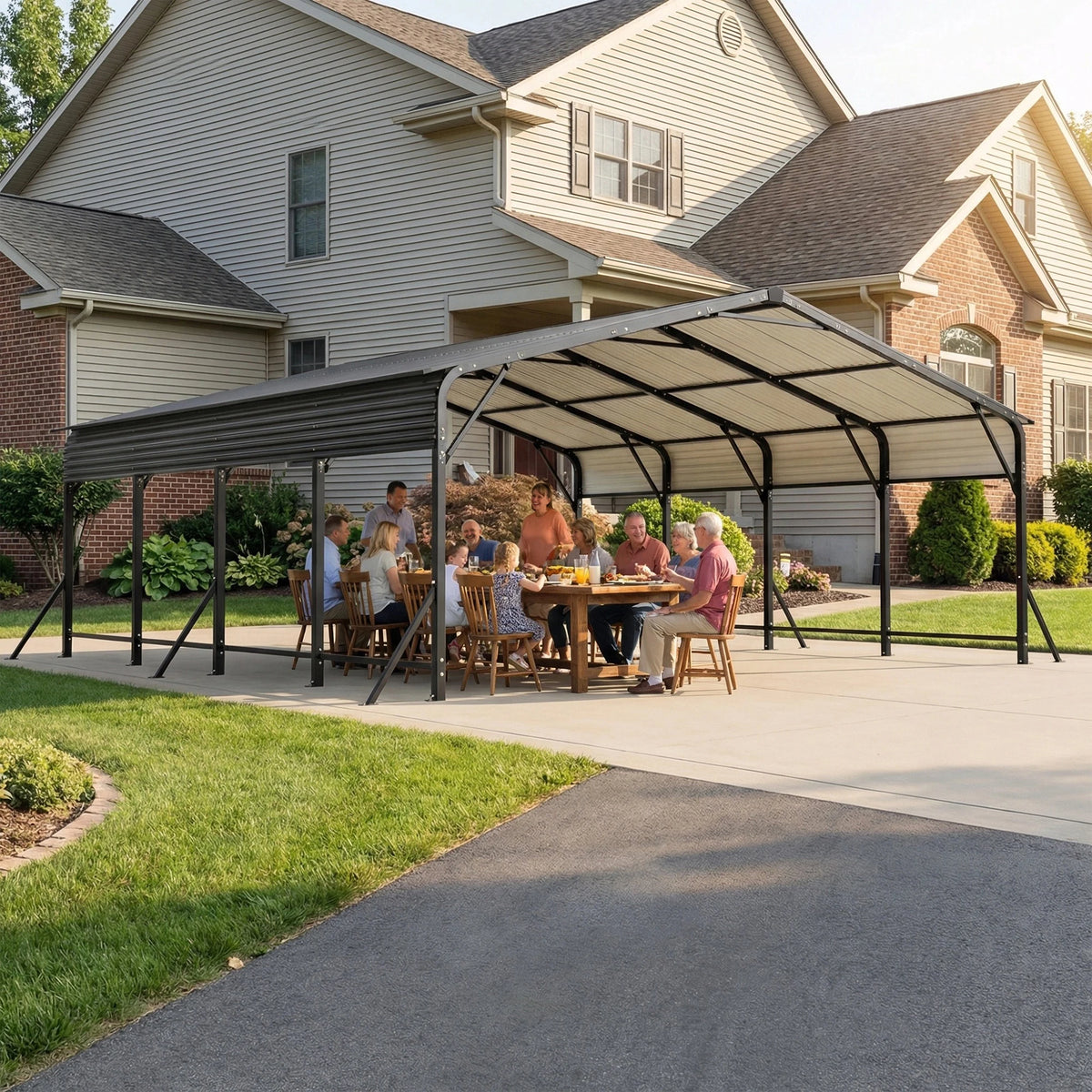 20×20 FT Heavy duty Galvanized Steel Carport