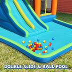 Air Water Slide, 7in1 Inflatable Bounce House with Large Pool
