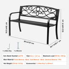 Outdoor Metal Garden Bench