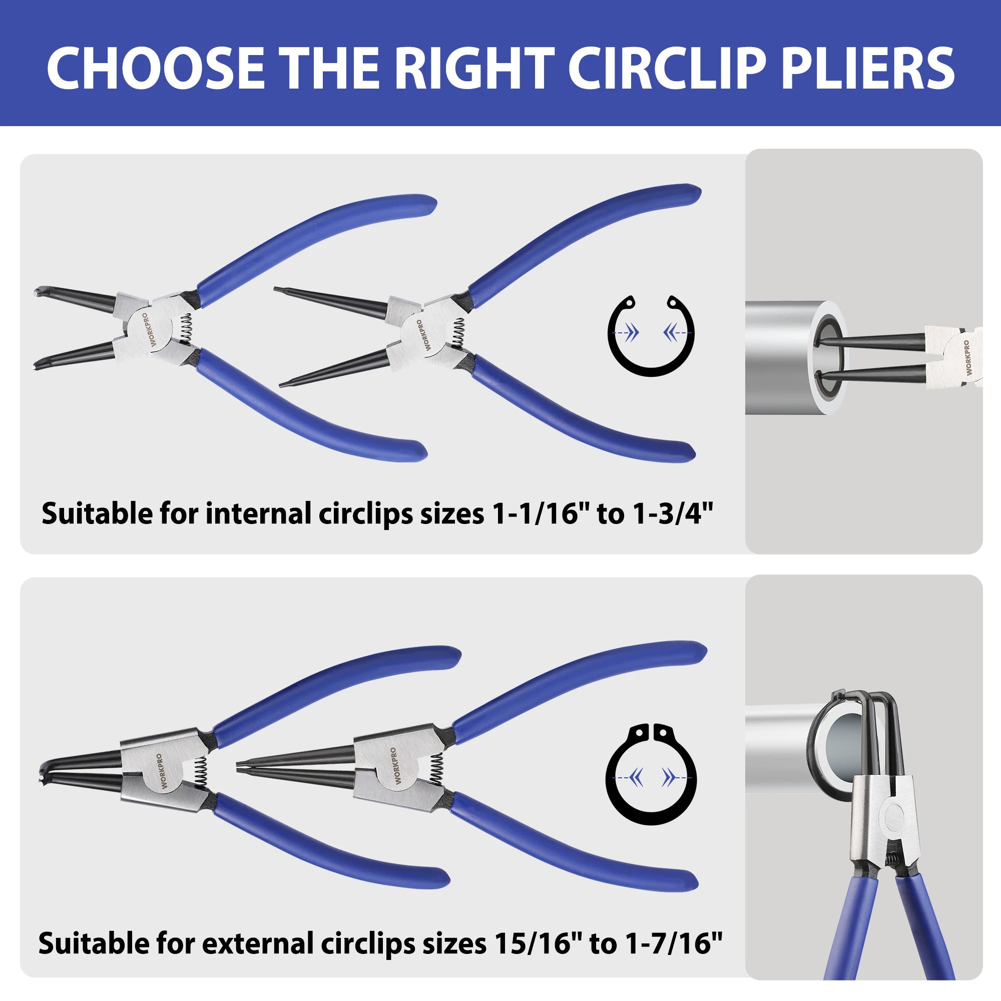 4-Piece Snap Ring Pliers Set
