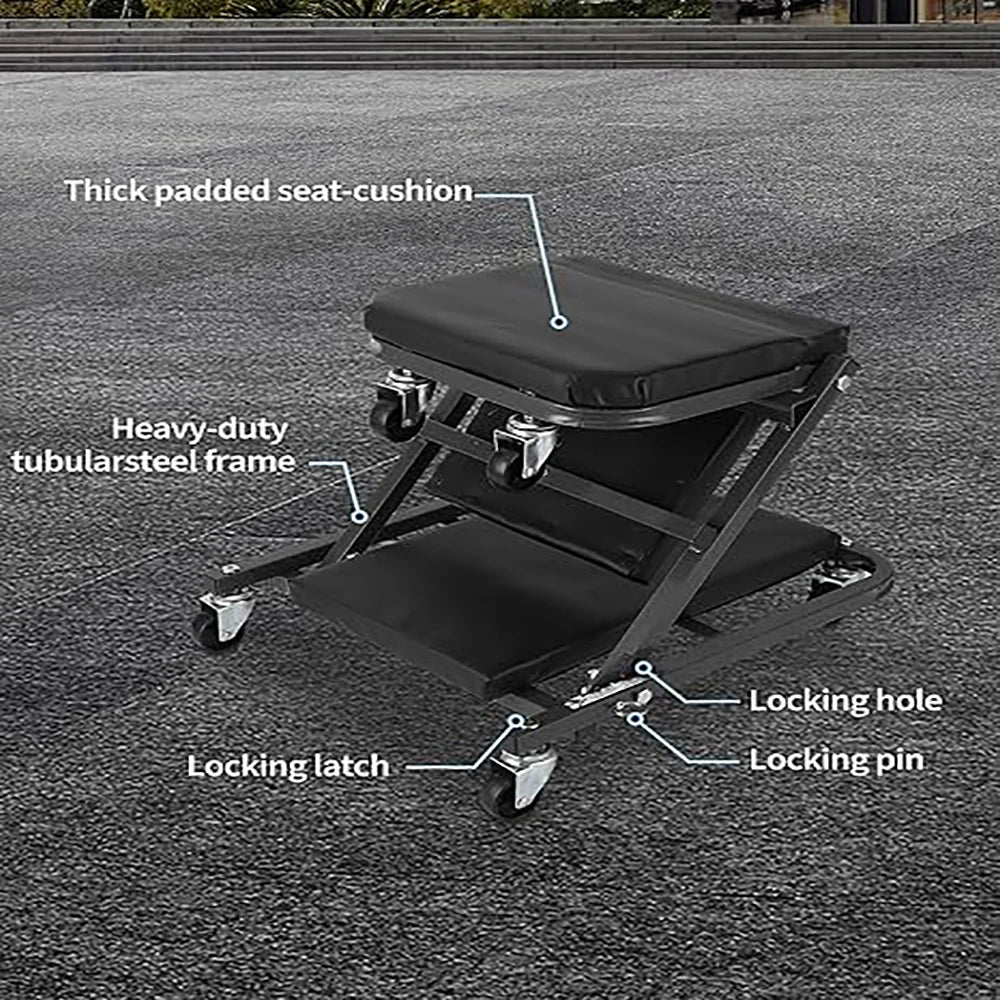 2-in-1 Foldable Garage Creeper Shop Seat