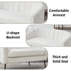 Ivory Chenille Loveseat