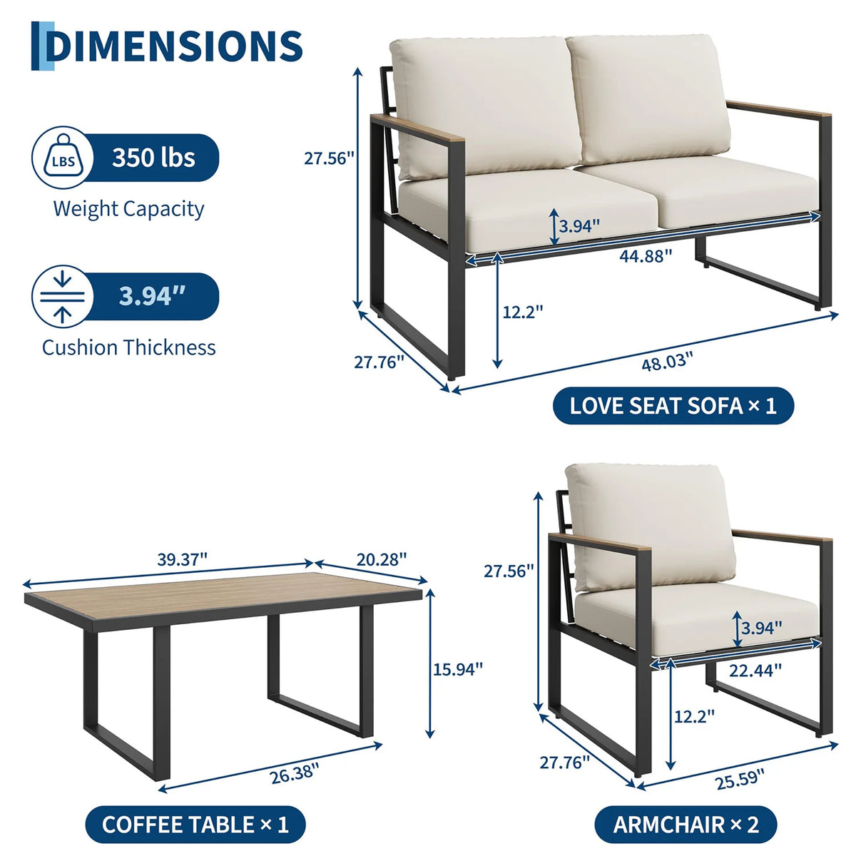 4-Piece Patio Furniture Set