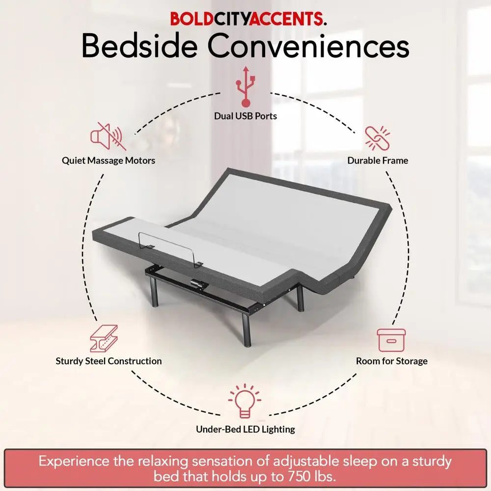 Adjustable Bed Frame with Wireless Remote