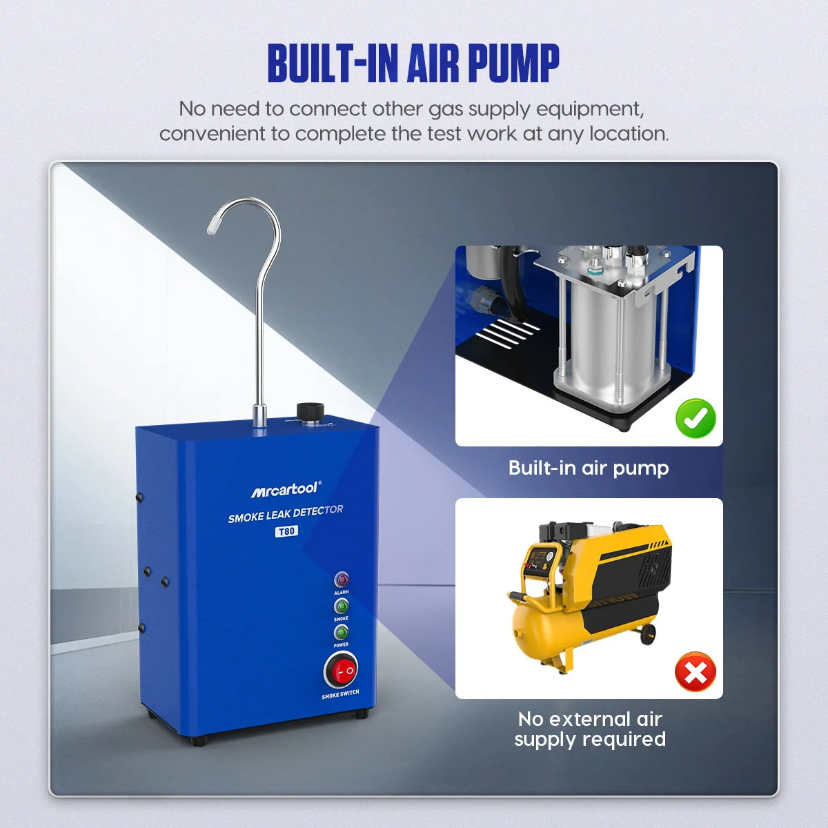 Smoke Machine Leak Detector with Built-in Air Pump