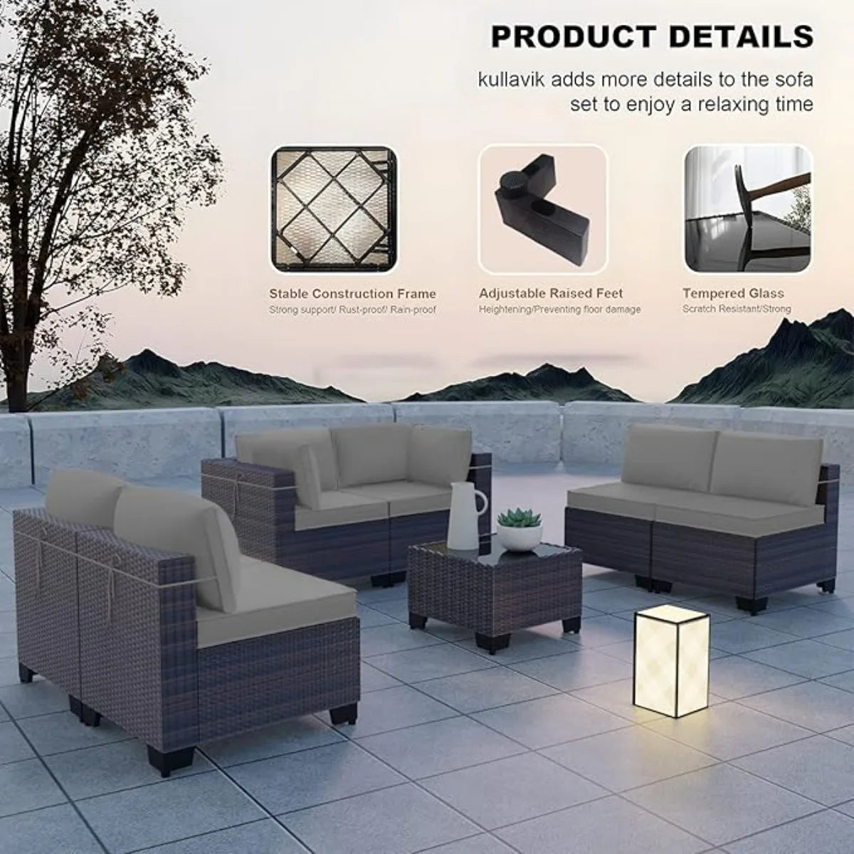 7 Pieces Patio Furniture Set